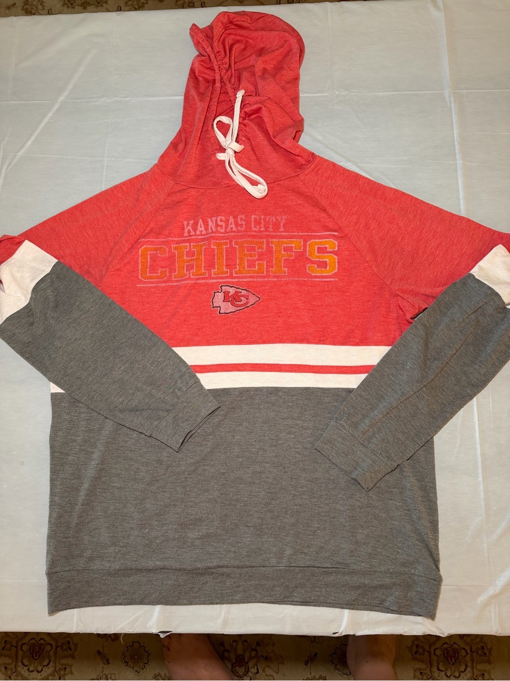 Kansas City Chiefs Red and Gray Pullover Hoodie